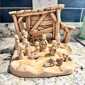 Handcrafted Miniature Nativity Scene Figurines